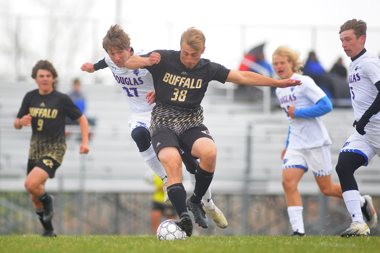 Aiden O’Neill lands on top of the ball